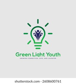 Green Light Youth Logo Design – Community and Growth Concept

