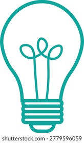 Green lightbulb with plant sprout inside growth
