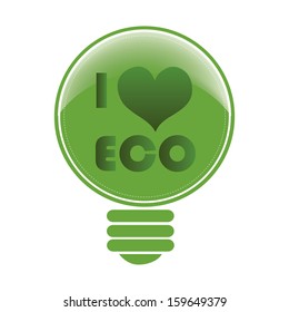 a green lightbulb with some text and a heart inside it