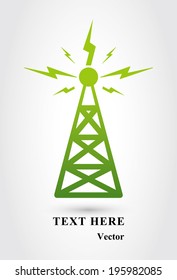 green lighting Transmitter Tower 