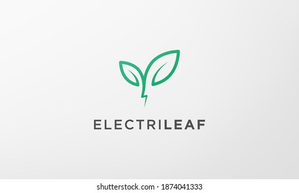 green lightning leaf logo in a modern and simple shape