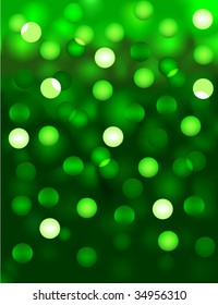 Luces verdes, fondo de vector colorido