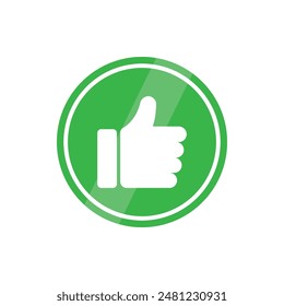 Green Like Button Vector IIllustration