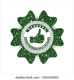 Green like icon inside rubber seal