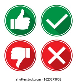 
Green like red dislike thumb symbol buttons