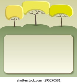 Green like round crown tree abstract stickers