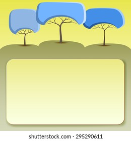Green like round crown tree abstract stickers