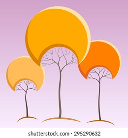 Green like round crown tree abstract stickers