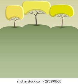 Green like round crown tree abstract stickers