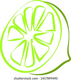 Grüne Kalkzeichnung, Illustration, Vektorgrafik auf weißem Hintergrund.