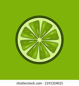 green lime flat design illustration