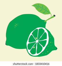 Green lime with half isolated