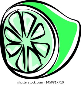 Green lime, illustration, vector on white background.