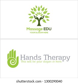 Green Lime Line Art Swash Leaf Tree Palm Hand Combination Mark Logo Design Vector Concept Suitable For Spa Organic Beauty Resort Medical Healthy Skin Care Cure Therapy Message