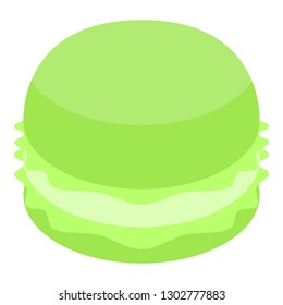 Green lime macaroon icon. Isometric of green lime macaroon vector icon for web design isolated on white background