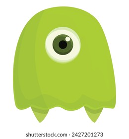 Green lime monster icon cartoon vector. Goblin animal. Creature face