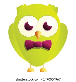 Green lime owl icon. Cartoon of green lime owl vector icon for web design isolated on white background