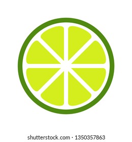 Green lime slice icon. Vector illustration.