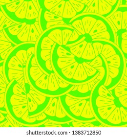 Green lime slices dense repeating juicy fresh seamless vector pattern