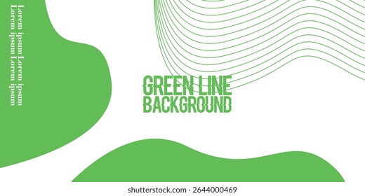 Fondo ondulado Abstractas de la línea verde. Línea delgada sobre blanco