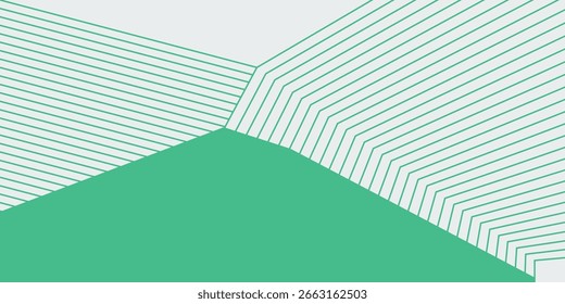 green line Abstract wavy background. Thin line on white.