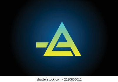 green line A alphabet letter logo icon design. Creative template for company and business
