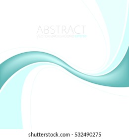 Green line background curve vector with white space for text and message background design