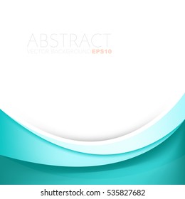 Green line background green turquoise curve line element vector paper overlap background with white space for text design , vector