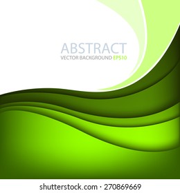 Green line background vector curve with white space abstract for text and message modern artwork website design