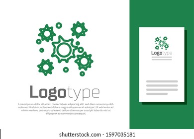 Green line Bacteria icon isolated on white background. Bacteria and germs, microorganism disease causing, cell cancer, microbe, virus, fungi. Logo design template element. Vector Illustration
