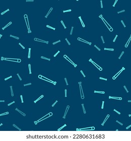 Green line Baseball bat icon isolated seamless pattern on blue background. Sport equipment.  Vector Illustration