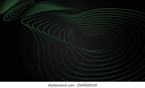 Green  line and black background