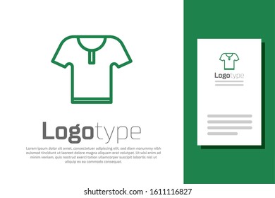 Green line Body armor icon isolated on white background. Logo design template element. Vector Illustration