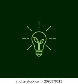 Lampe mit grüner Linie und Logo-Design-Illustration 