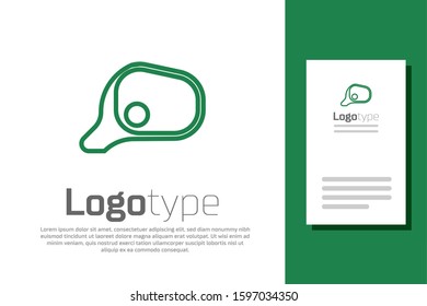 Green line Car mirror icon isolated on white background. Logo design template element. Vector Illustration
