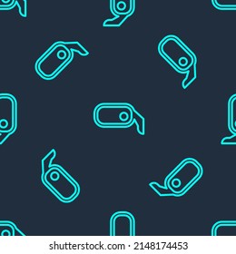 Green line Car rearview mirror icon isolated seamless pattern on blue background.  Vector Illustration