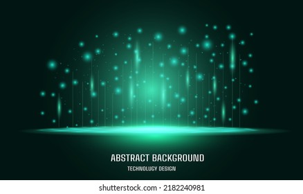 La línea verde está formada por un fondo brillante. líneas abstractas modernas con el concepto gráfico de gradiente verde de puntos de resplandor para su diseño