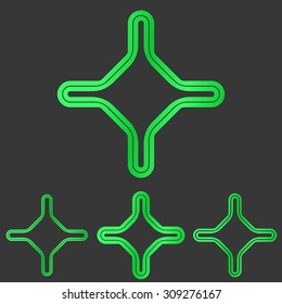 Green line corporate logo design set