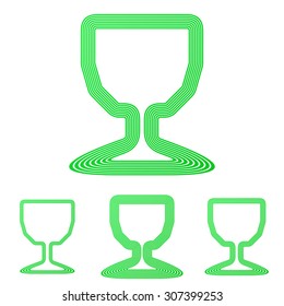 Green line cup logo design set