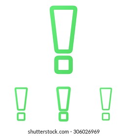 Green line exclamation logo design set