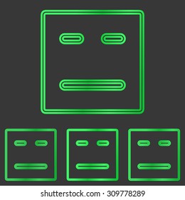Green line face logo design set