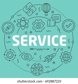 Green Line Flat Circle illustration service