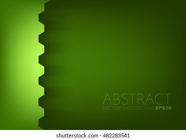 Green line gear vector background overlap layer paper on dark black space for text and message modern artwork design background