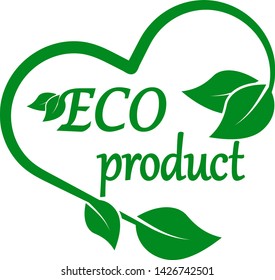 green line icon, eco vector illustration, logo