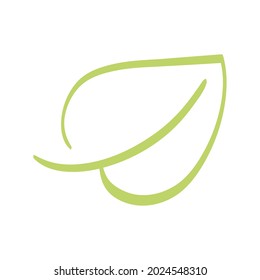 green line leaf nature isolated