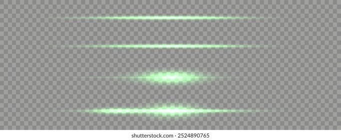Green line light effect. Golden glowing neon lines. The golden glow of dust and glare. Flash of light. green dust bokeh. Gold confetti shimmers on a dark background.