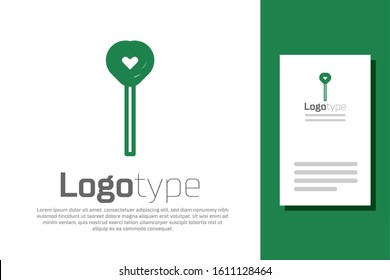 Green line Lollipop icon isolated on white background. Candy sign. Food, delicious symbol. Valentines day. Love symbol. Logo design template element. Vector Illustration