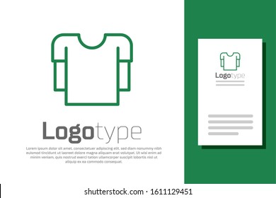 Green line Long sleeve shirt icon isolated on white background. Logo design template element. Vector Illustration