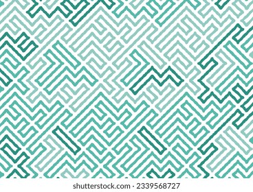 green line maze seamless pattern background