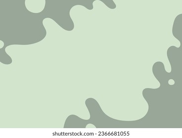 Green line minimal layer circle wave decoration background. vector illustration.
